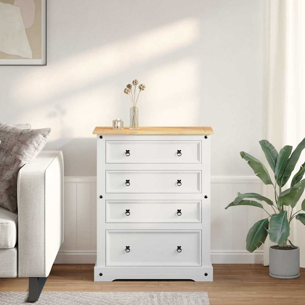 Saugojimo dėžės Balta 92 x 48 x 114 cm Kietas pušies medis