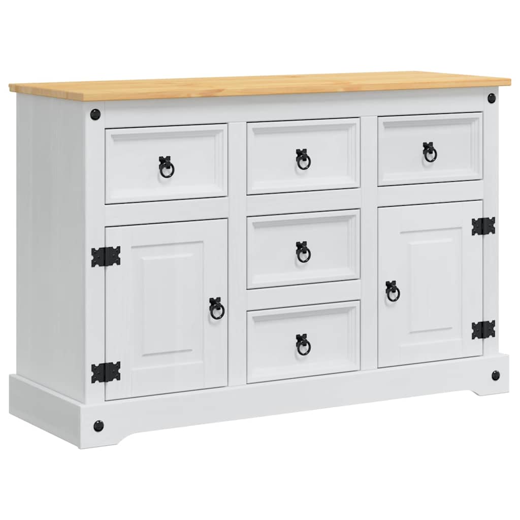 Uzglabāšanas kaste ar atvilktnēm Corona Balta 112 x 40 x 75 cm