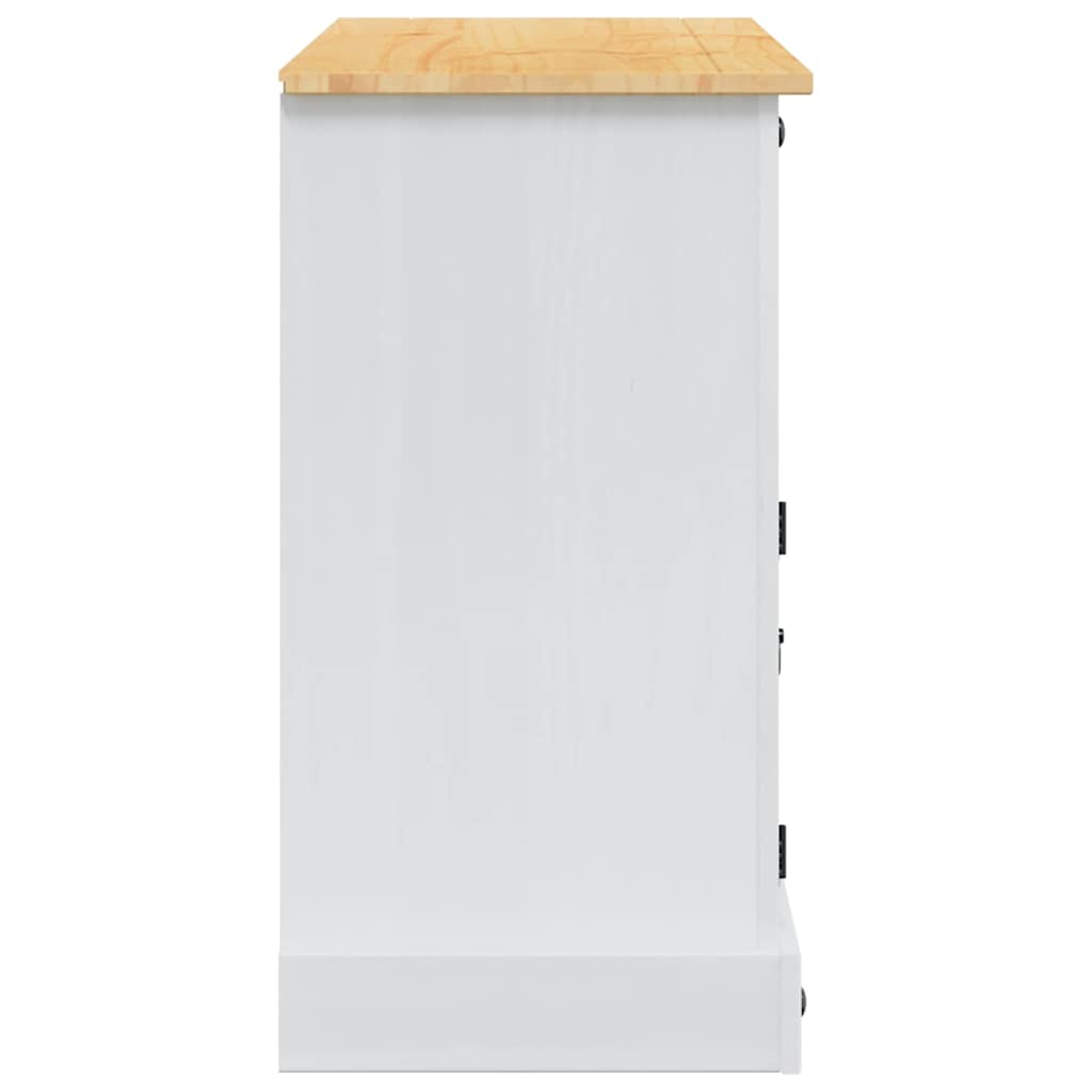 Uzglabāšanas kaste ar atvilktnēm Corona Balta 112 x 40 x 75 cm