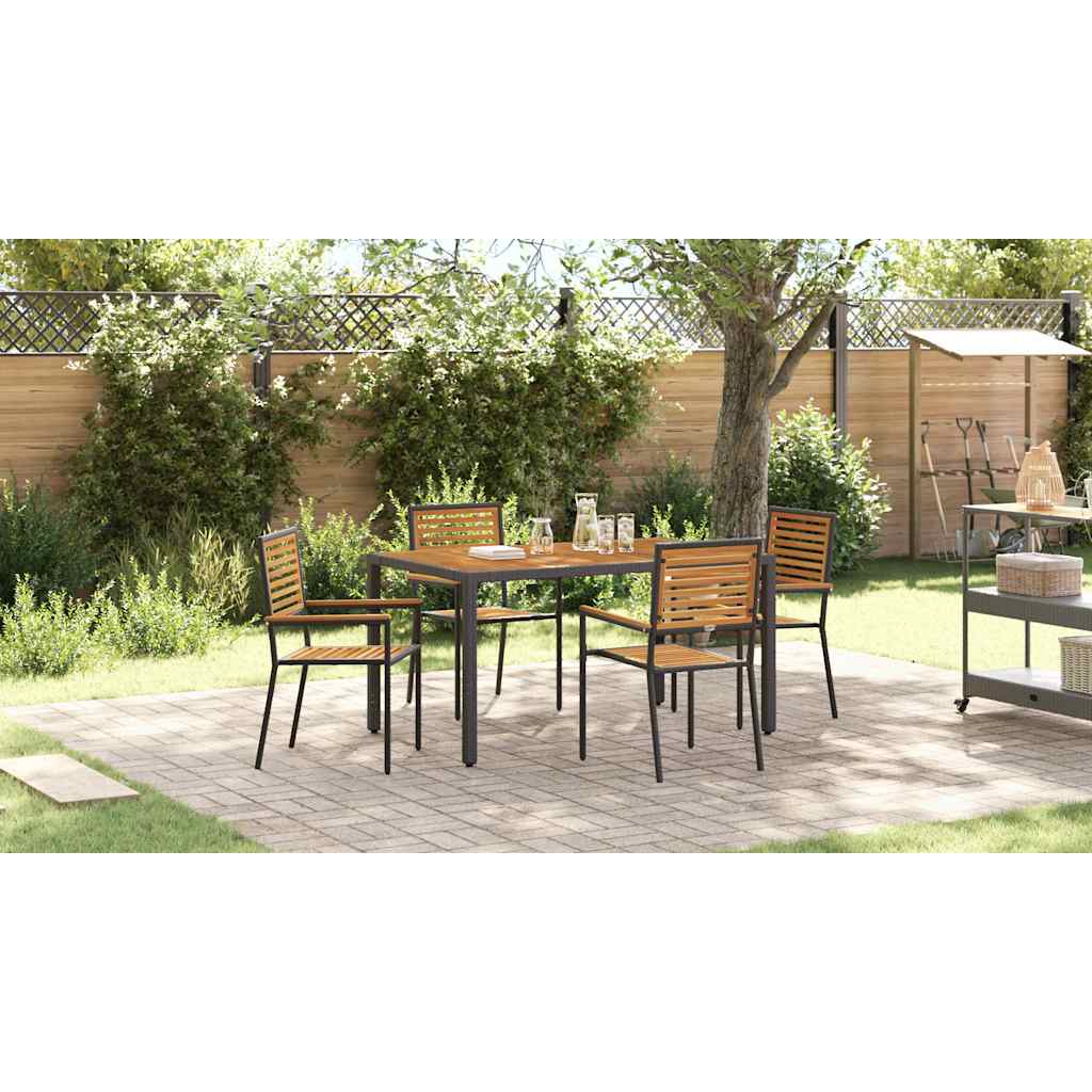 Outdoor armchairs 4 pcs Cream, Brown