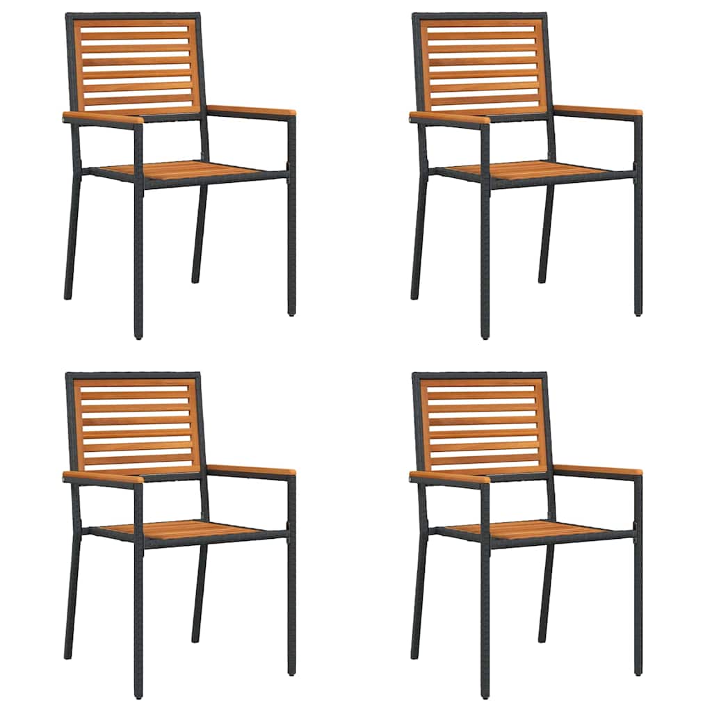 Outdoor armchairs 4 pcs Cream, Brown