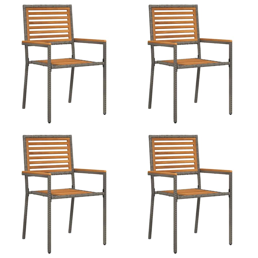 Lauko krėslai 4 pcs Pilka, Ruda