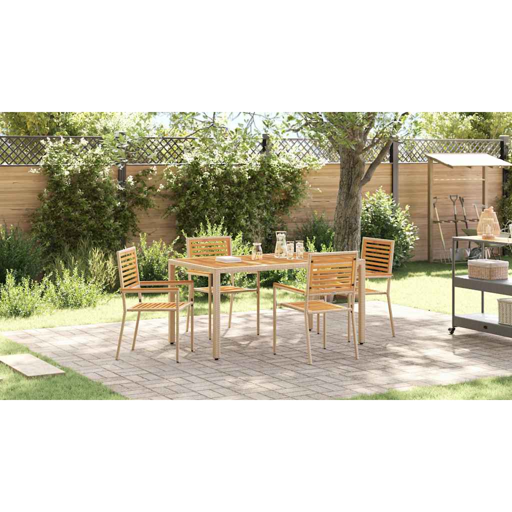 Garden Chairs 4 pcs Cream, Brown