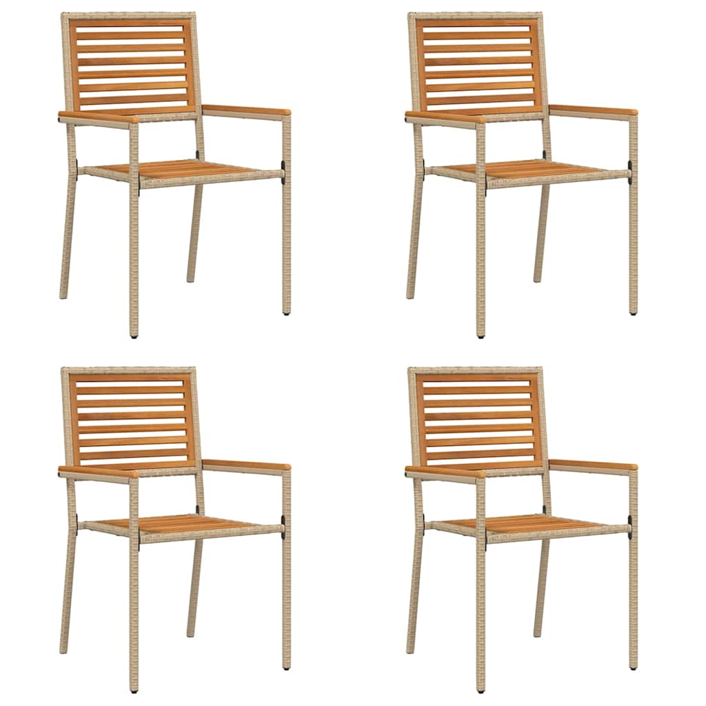 Garden Chairs 4 pcs Cream, Brown