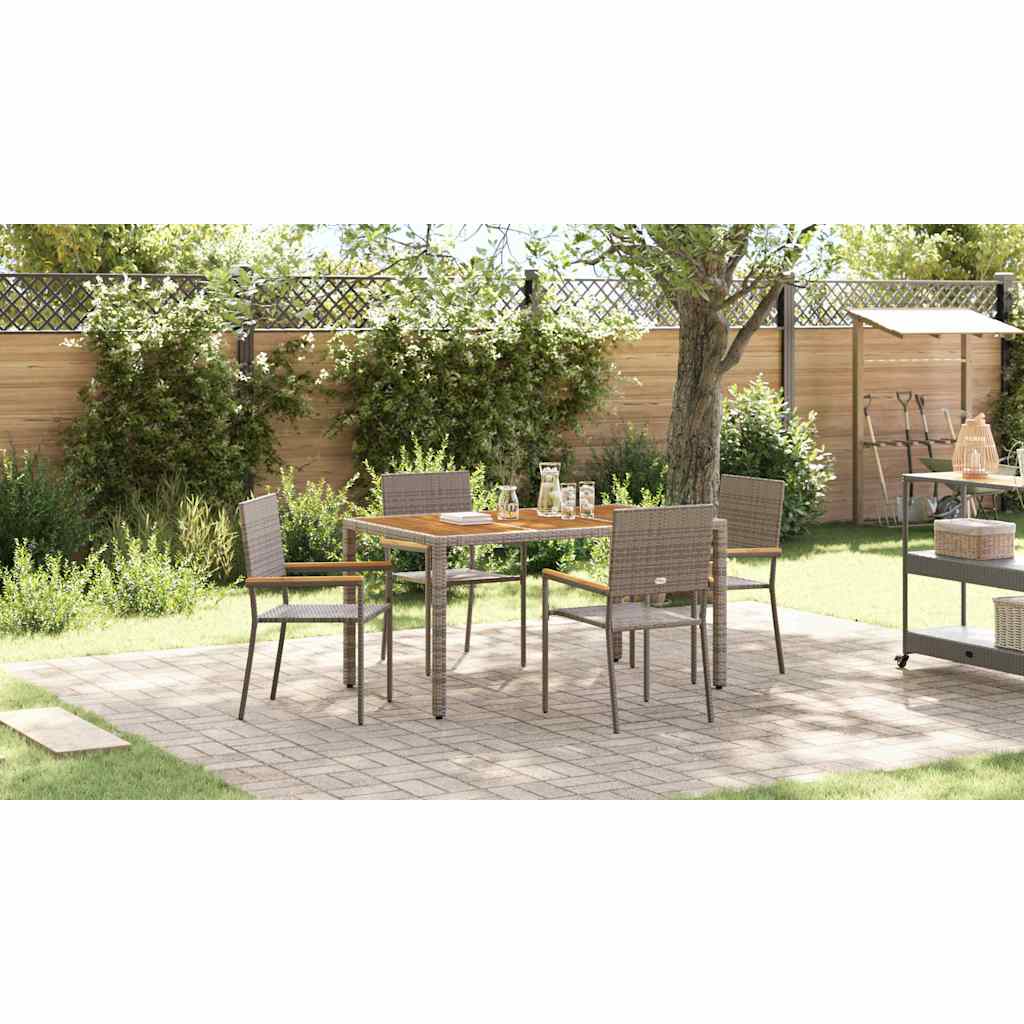 Outdoor Chairs 4 pcs Grey, Brown