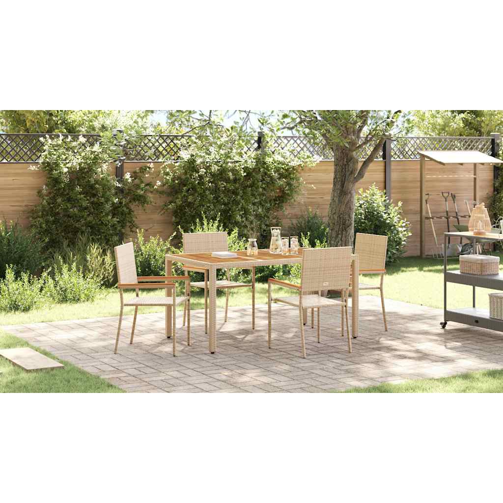 Outdoor Chairs 4 pcs Cream, Brown