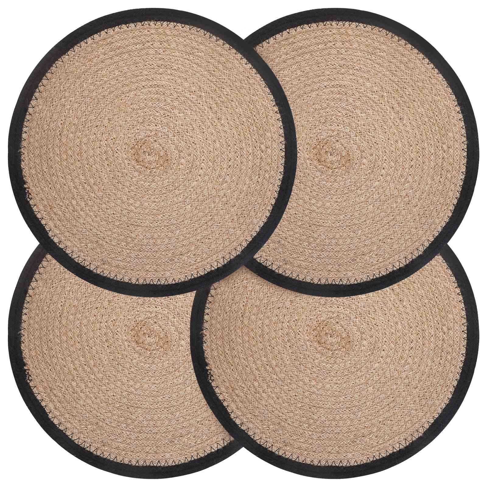 Džiuto paveikslai 4 pcs Natūrali ir juoda Ø 30 cm