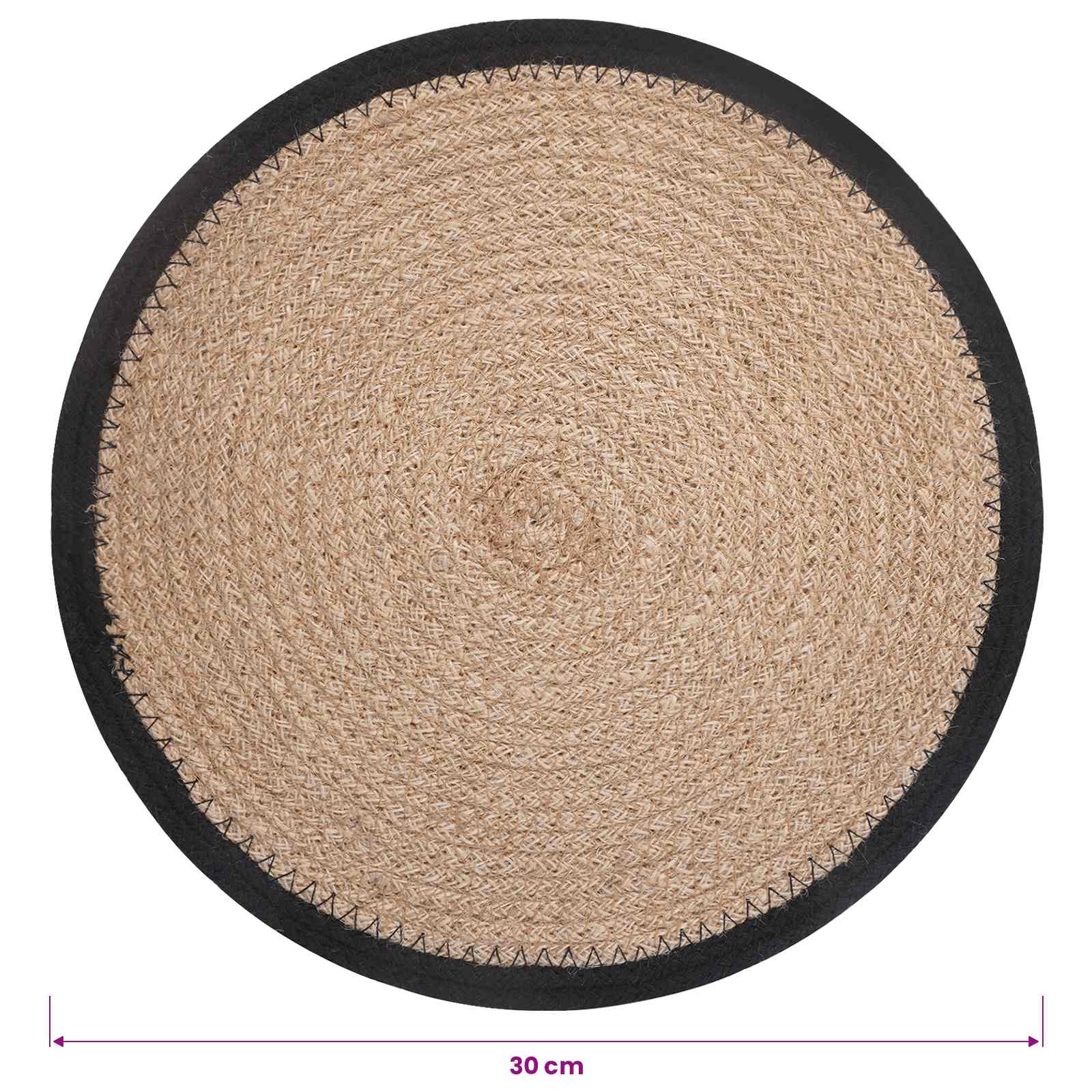 Džiuto paveikslai 6 pcs Natūrali ir juoda Ø 30 cm