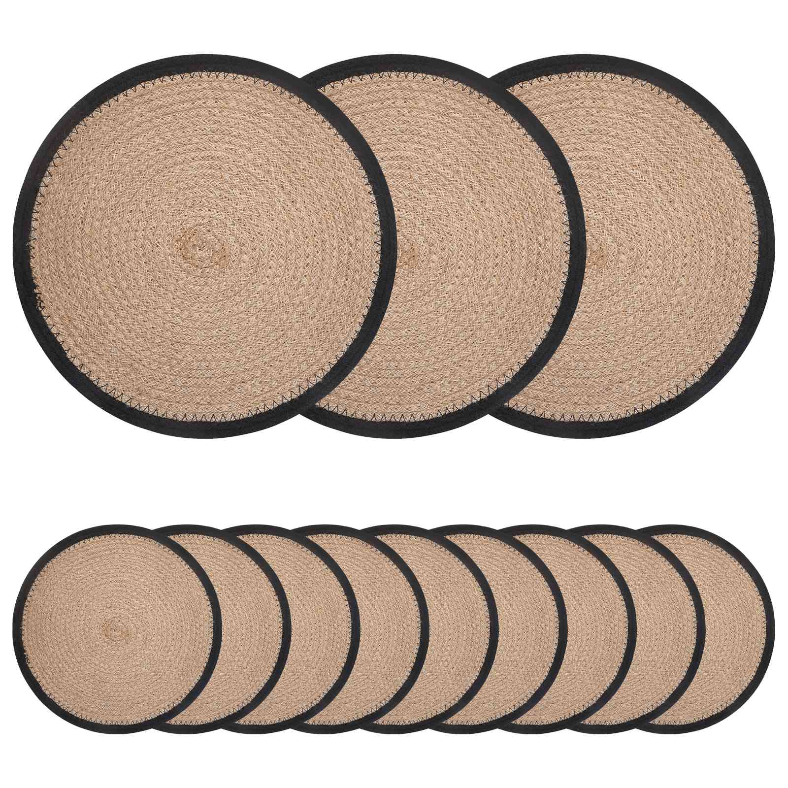 Džiuto paveikslai 12 pcs Natūrali ir juoda Ø 30 cm