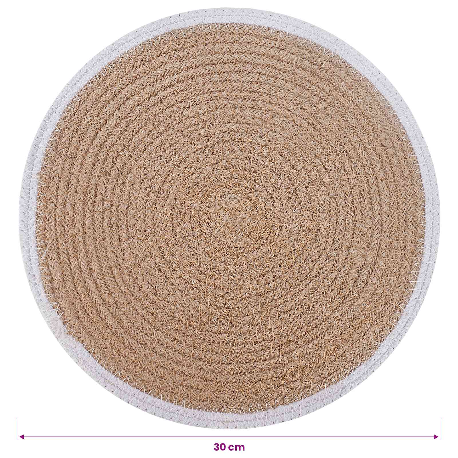 Džiuto paveikslai 12 pcs Natūrali ir Balta Ø 30 cm