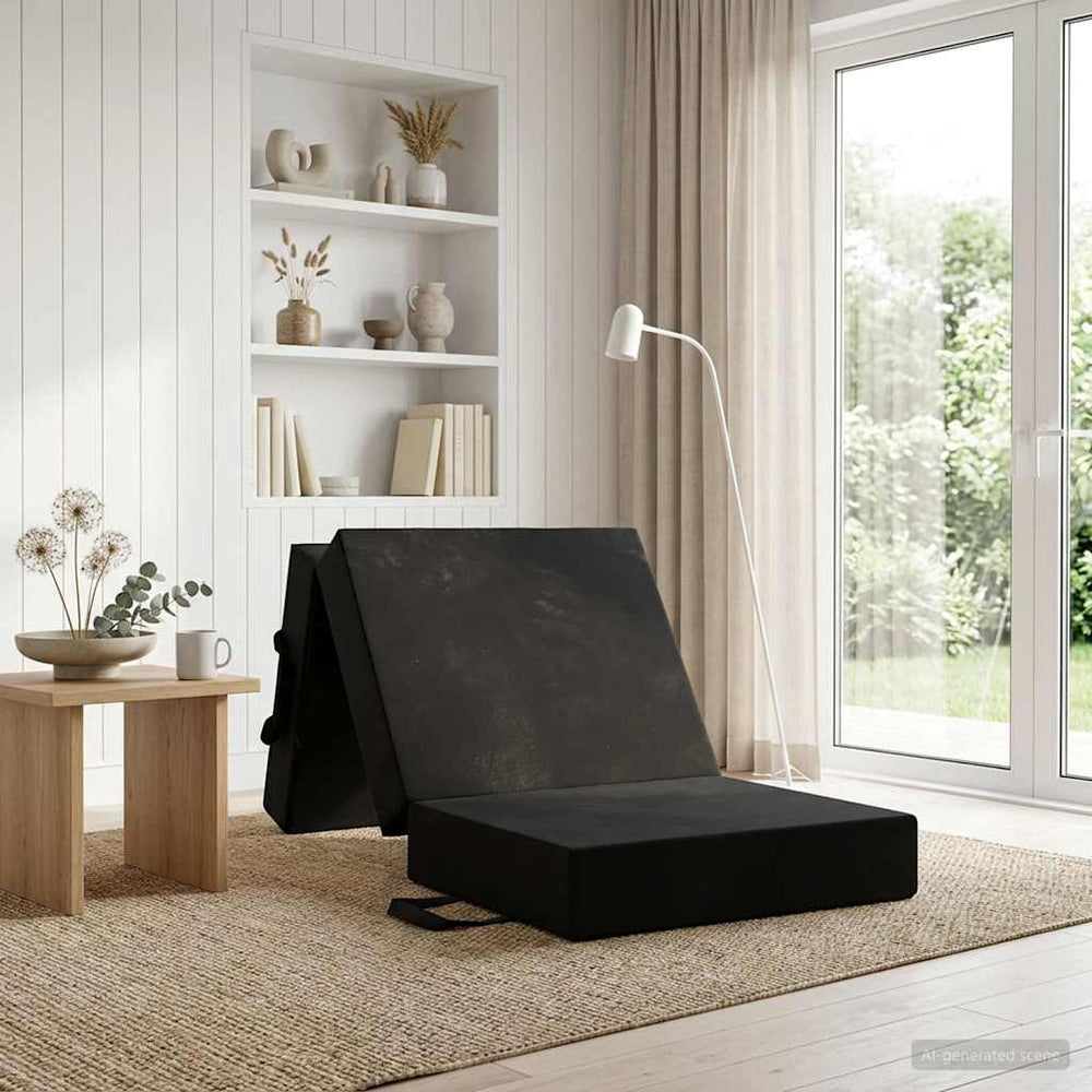 Sulankstomas Sofos Lova 90 x 63 x 45 cm Juoda
