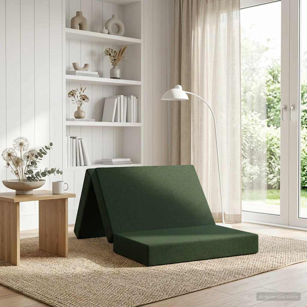 Sulankstomas Sofos Lova 100 x 67 x 45 cm Tamsiai žalia