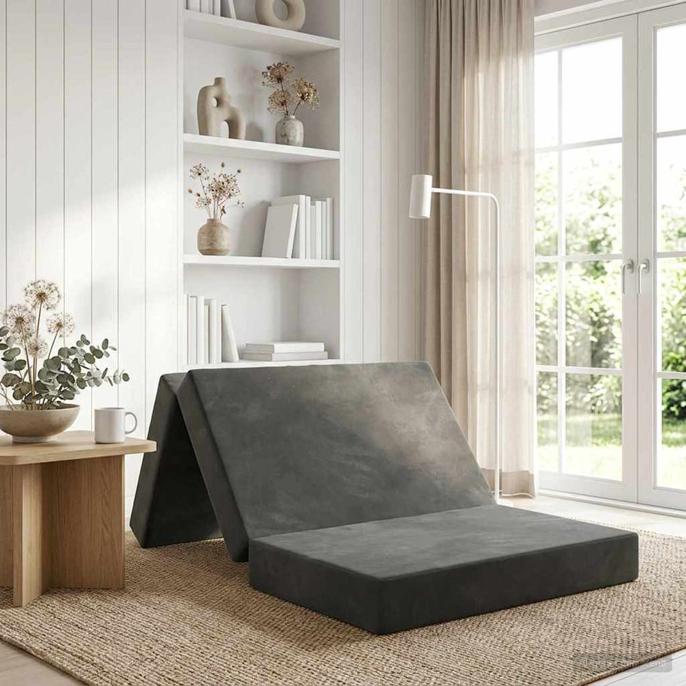 Sulankstomas Sofos Lova 90 x 67 x 45 cm Tamsiai pilka