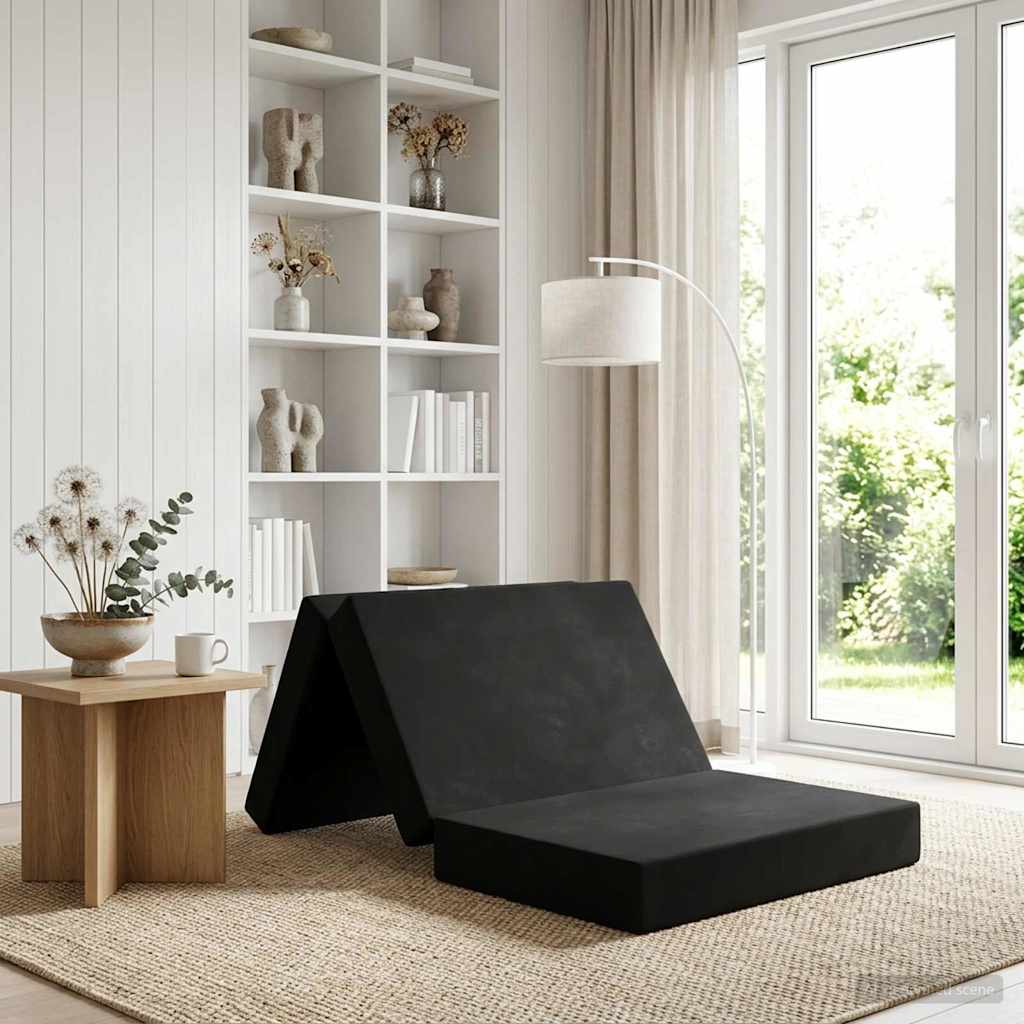 Sulankstomas Sofos Lova 100 x 67 x 45 cm Juoda