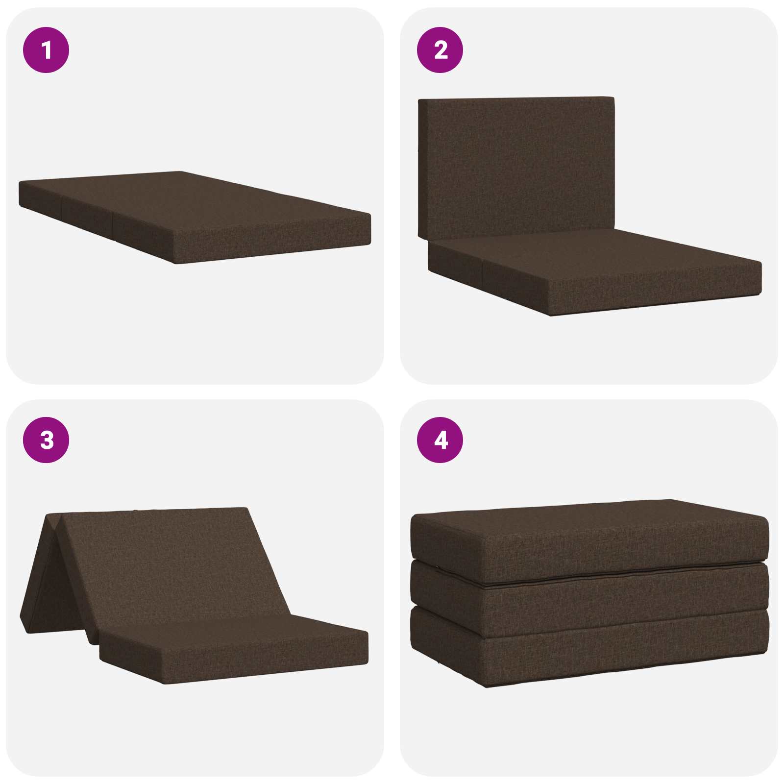 Sulankstomas Sofos Lova 100 x 67 x 45 cm Taupe