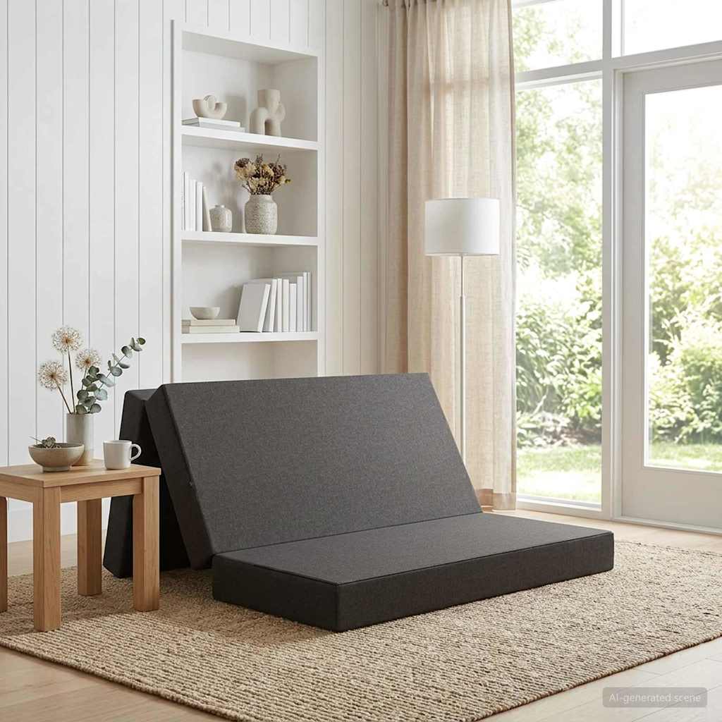 Sulankstomas Sofos Lova 160 x 67 x 45 cm Tamsiai pilka