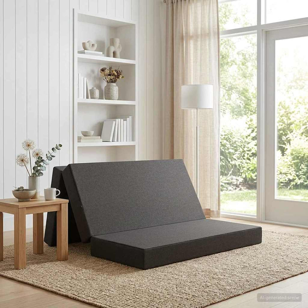 Sulankstomas Sofos Lova 120 x 67 x 45 cm Tamsiai pilka