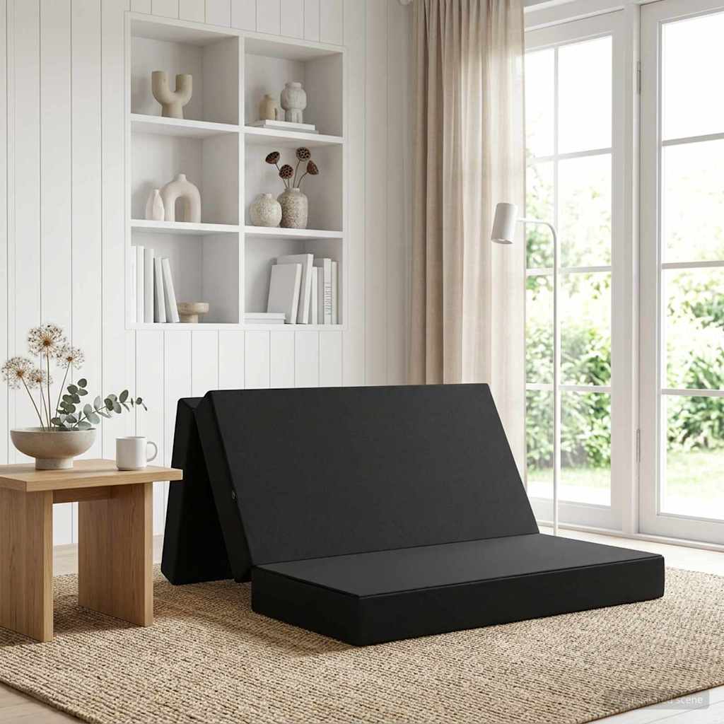 Sulankstomas Sofos Lova 160 x 67 x 45 cm Juoda