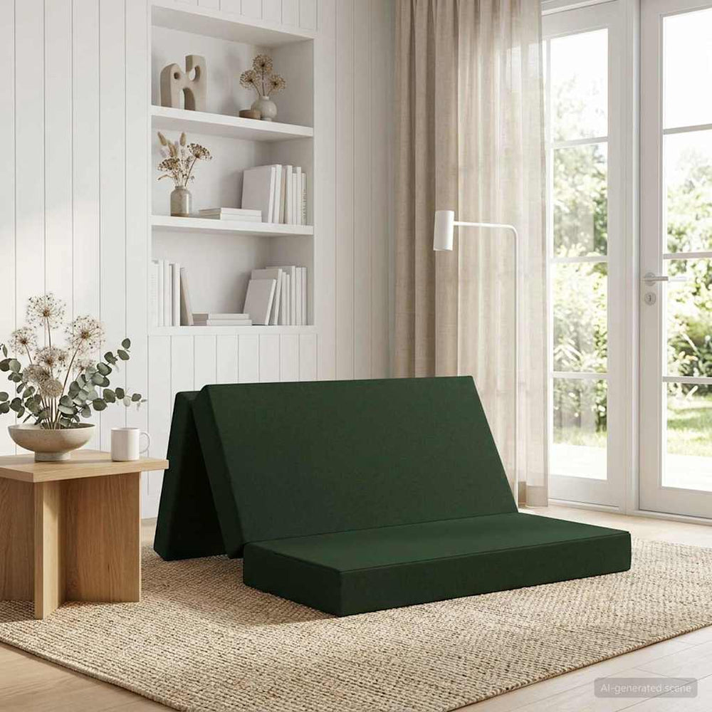 Sulankstomas Sofos Lova 160 x 67 x 45 cm Tamsiai žalia