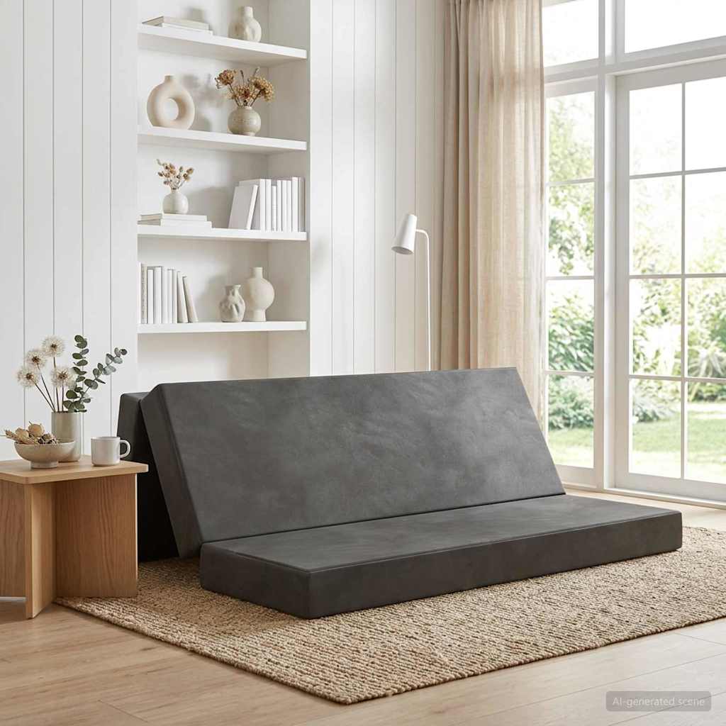 Sulankstomas Sofos Lova 200 x 67 x 45 cm Tamsiai pilka