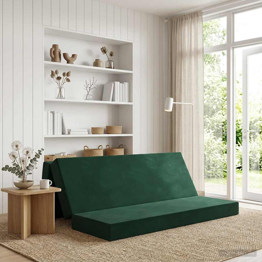 Sulankstomas Sofos Lova 200 x 67 x 45 cm Tamsiai žalia