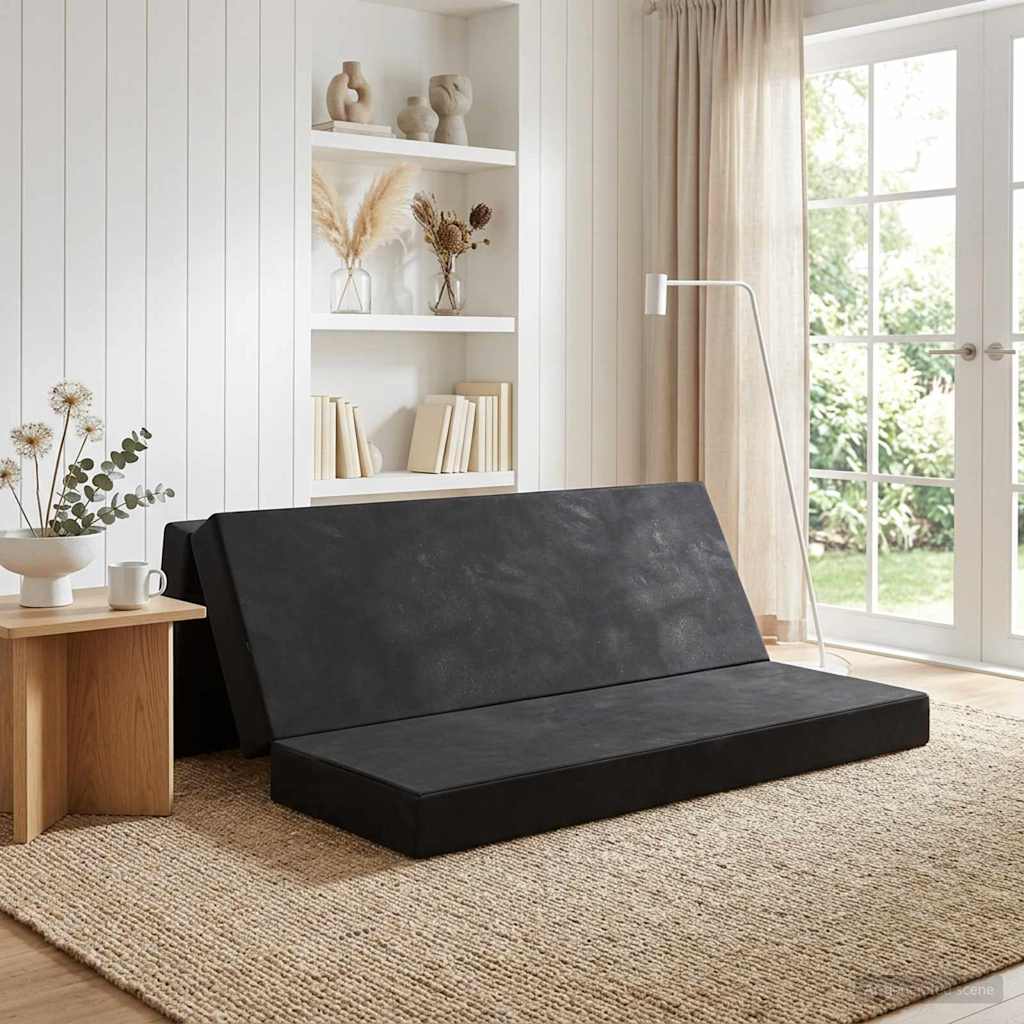 Sulankstomas Sofos Lova 180 x 67 x 45 cm Juoda