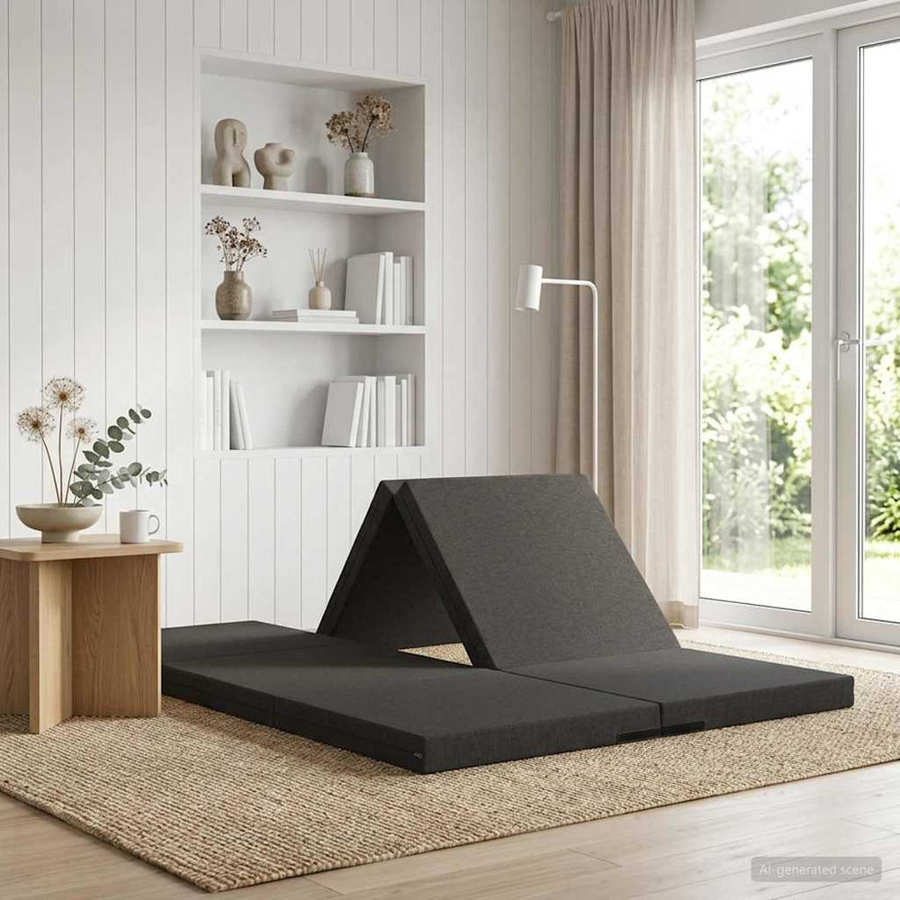 Sulankstomas Sofos Lova 140 x 67 x 45 cm Tamsiai pilka
