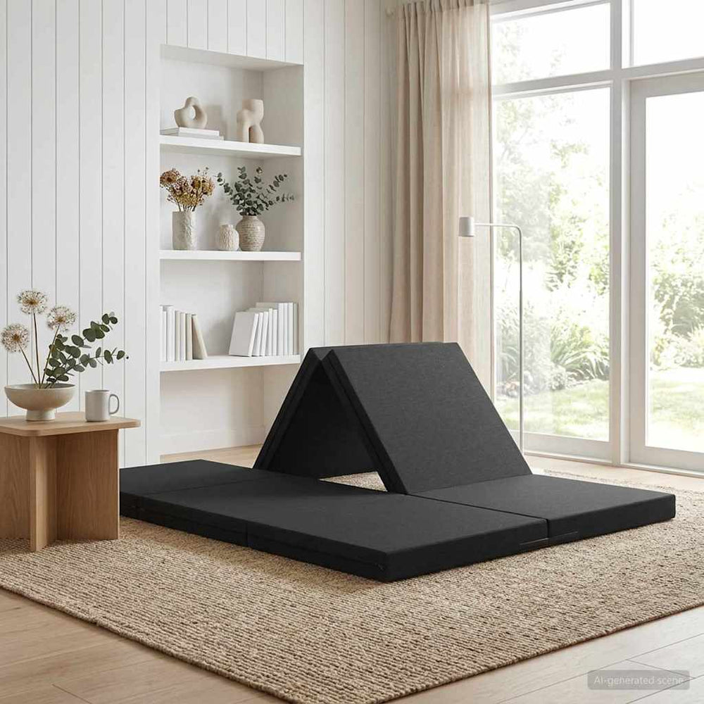 Sulankstomas Sofos Lova 140 x 67 x 45 cm Juoda