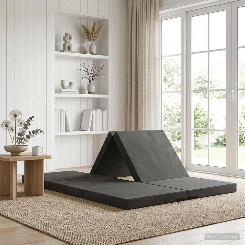 Sulankstomas Sofos Lova 140 x 67 x 45 cm Tamsiai pilka