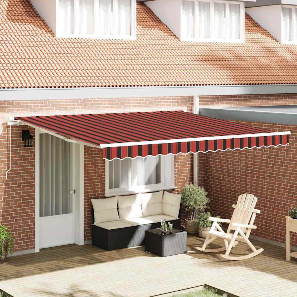 Retractable Awning Orange and Brown 400 x 300 cm fabric