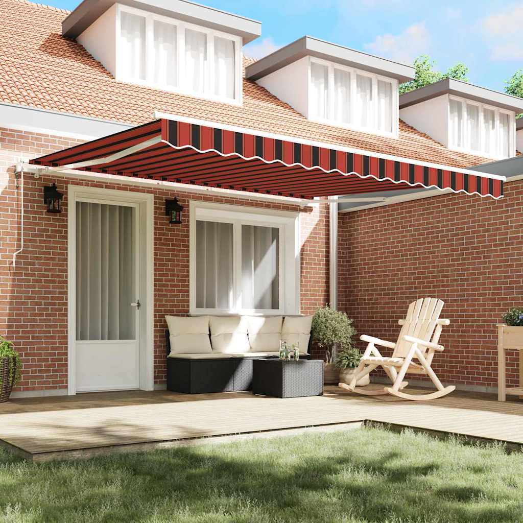Ištraukiama markizė Dryžuotas Oranžinė ir ruda 400 × 300 cm audinys