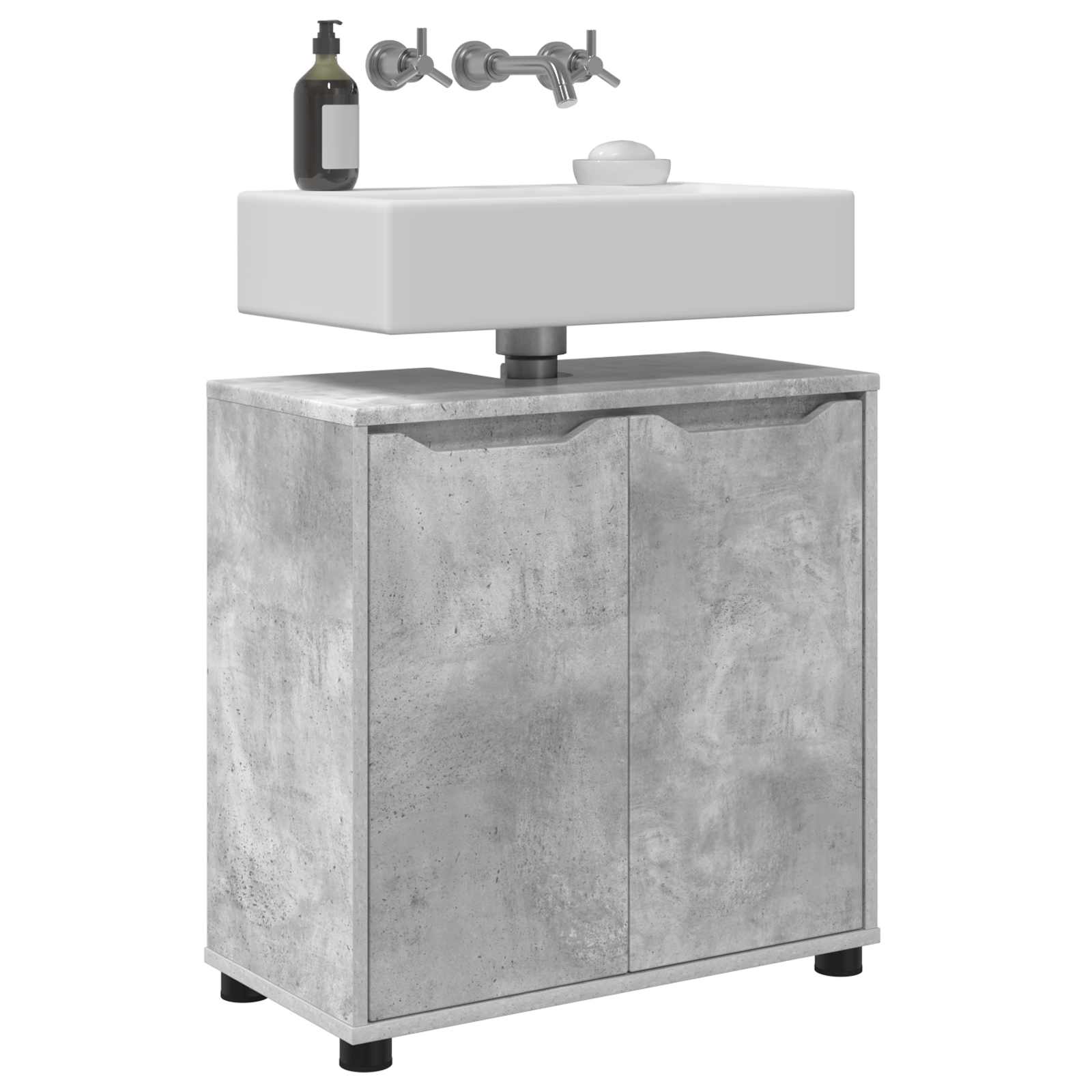 Vonios kriauklės cabinetas Betono pilka 60 x 30 x 60 cm