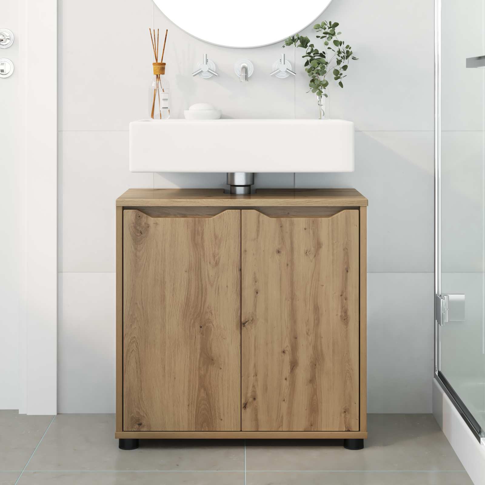 Vonios kriauklės cabinetas Amatininkų ąžuolas 60 x 30 x 60 cm