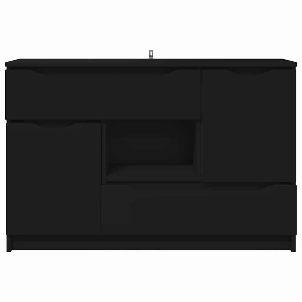Kabalas su stalčių Juoda 100 x 30 x 65,6 Apdirbta mediena