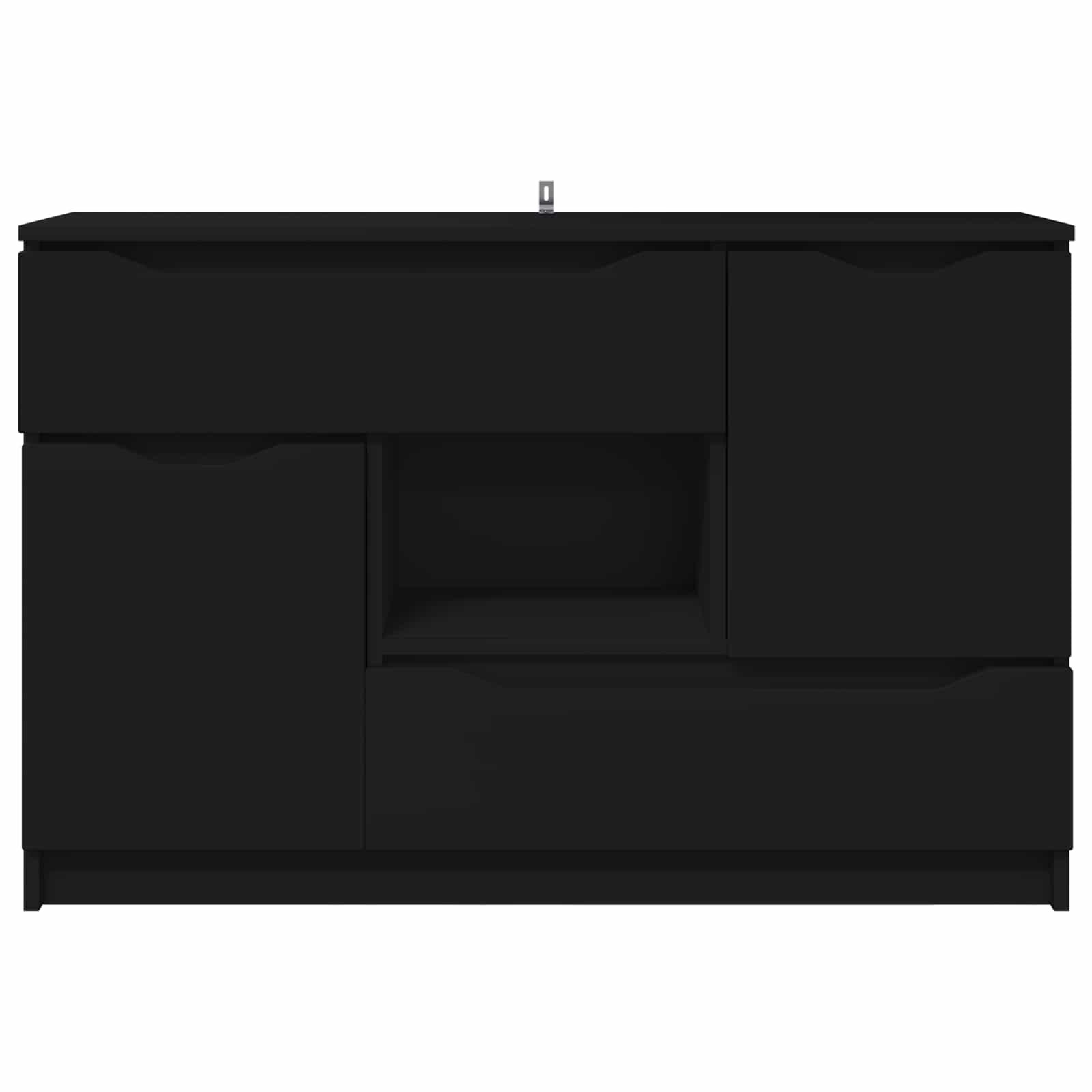 Kabalas su stalčių Juoda 100 x 30 x 65,6 Apdirbta mediena