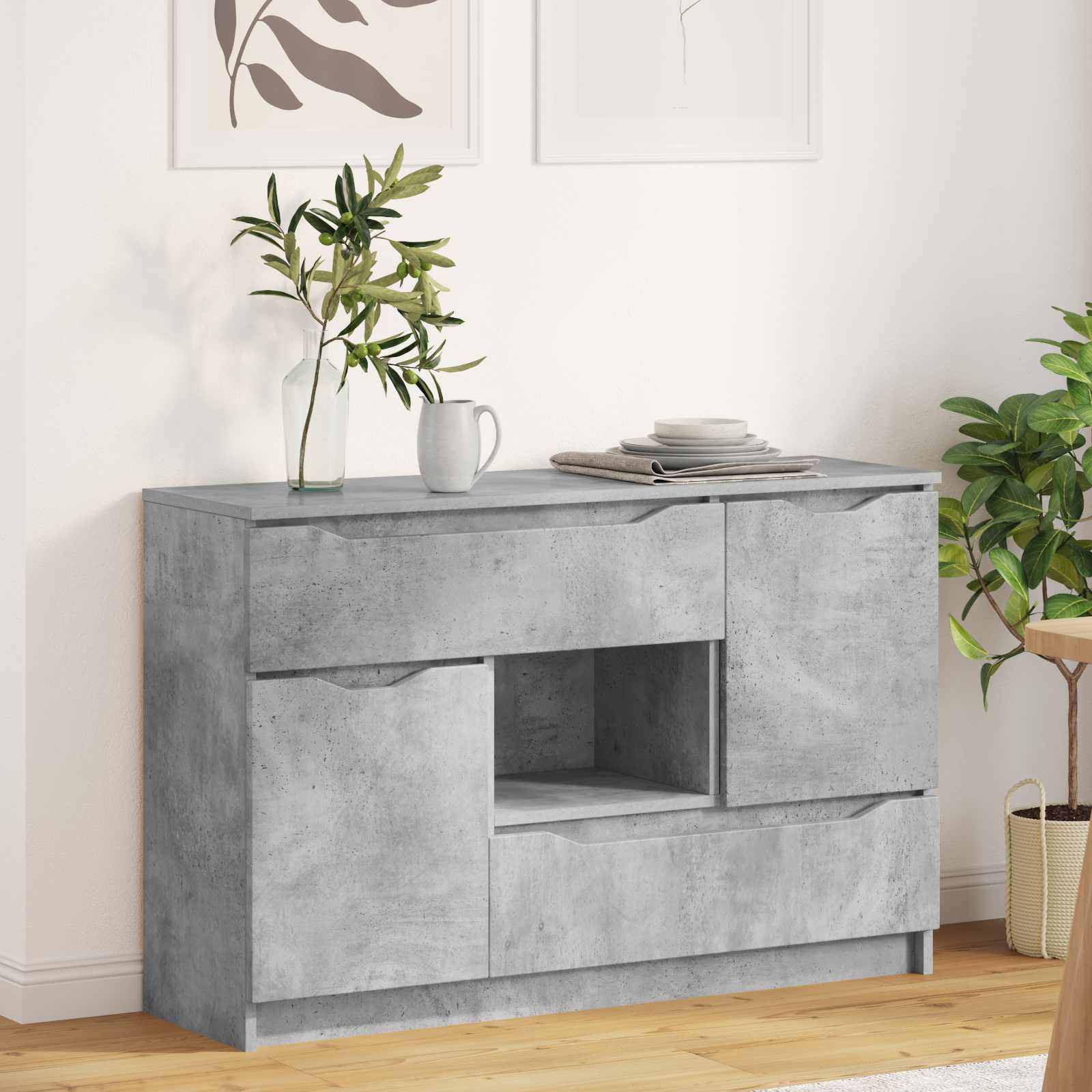 Kabalas Betono pilka 100 x 30 x 65,6 Apdirbta mediena