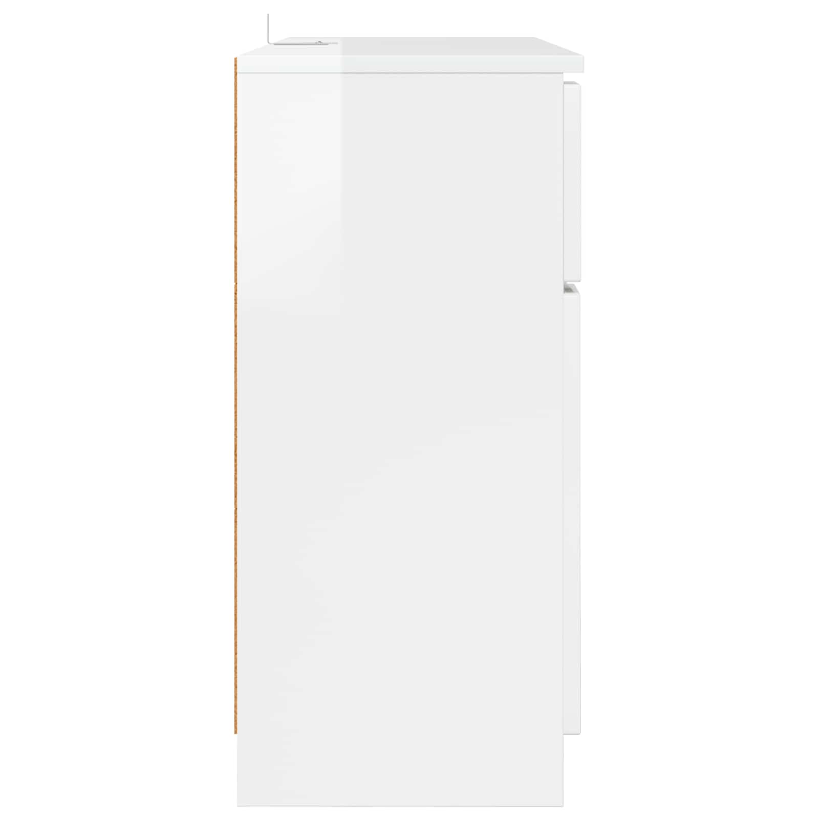 Kabalas su stalčių Aukštai blizganti balta 100 x 30 x 65,6