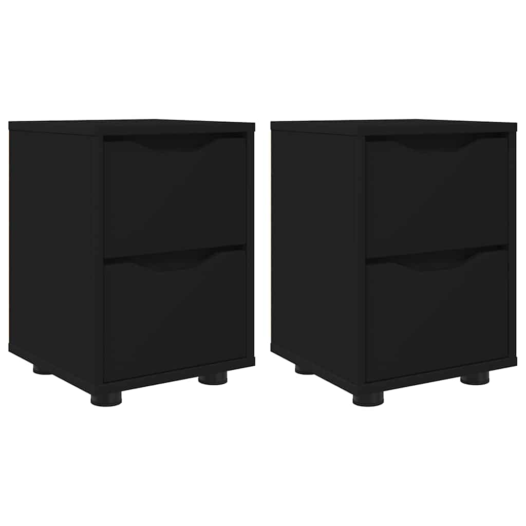 Naktiniai staliukai su stalčių 2 pcs Juoda 30,5 x 30 x 43 cm