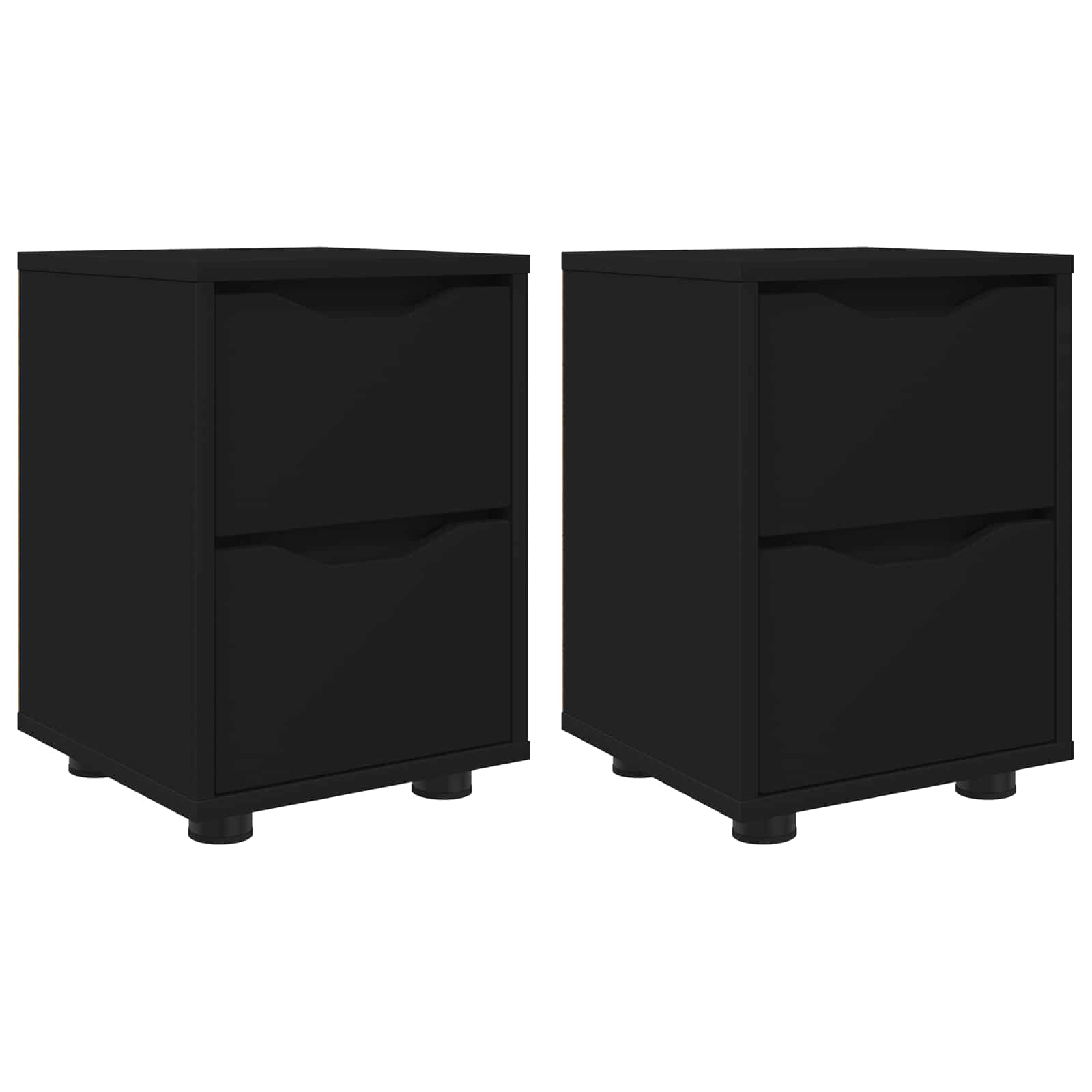 Naktiniai staliukai su stalčių 2 pcs Juoda 30,5 x 30 x 43 cm