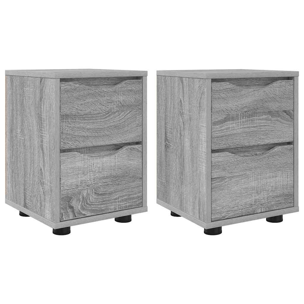 Naktiniai staliukai 2 pcs Pilkas Sonoma 30,5 x 30 x 43 cm