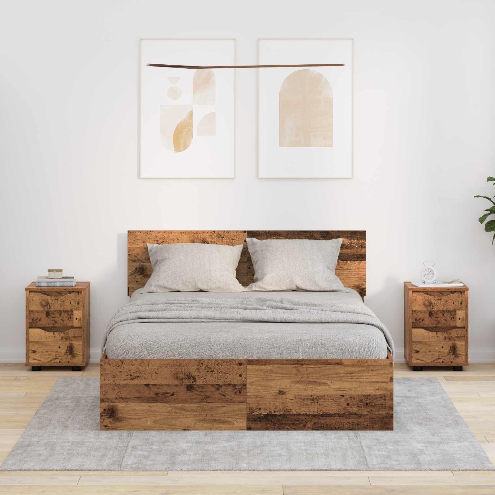 Naktiniai staliukai 2 pcs Senovinis medis 30,5 x 30 x 43 cm