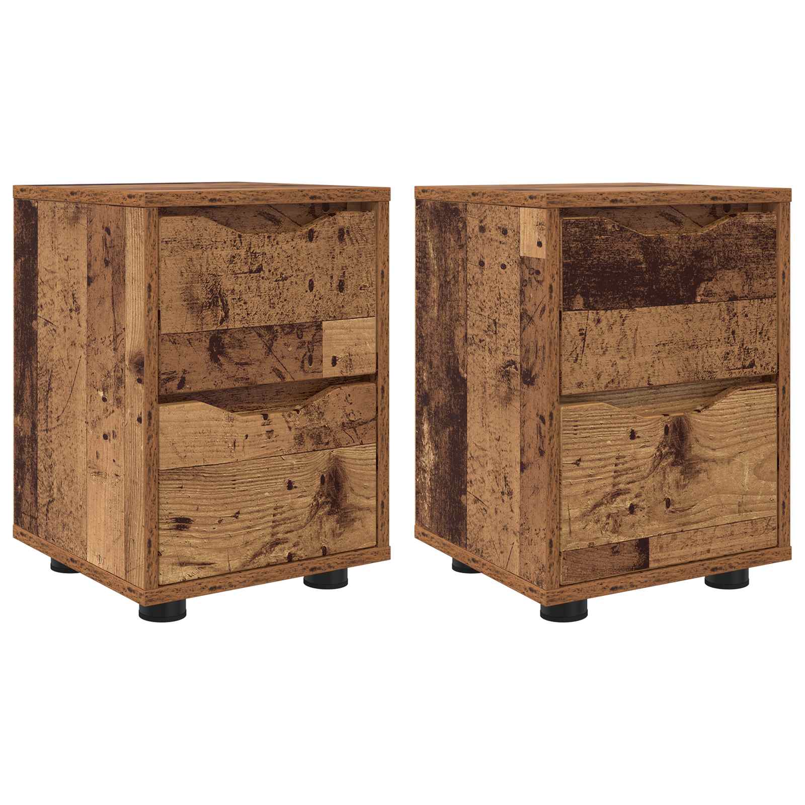 Naktiniai staliukai 2 pcs Senovinis medis 30,5 x 30 x 43 cm