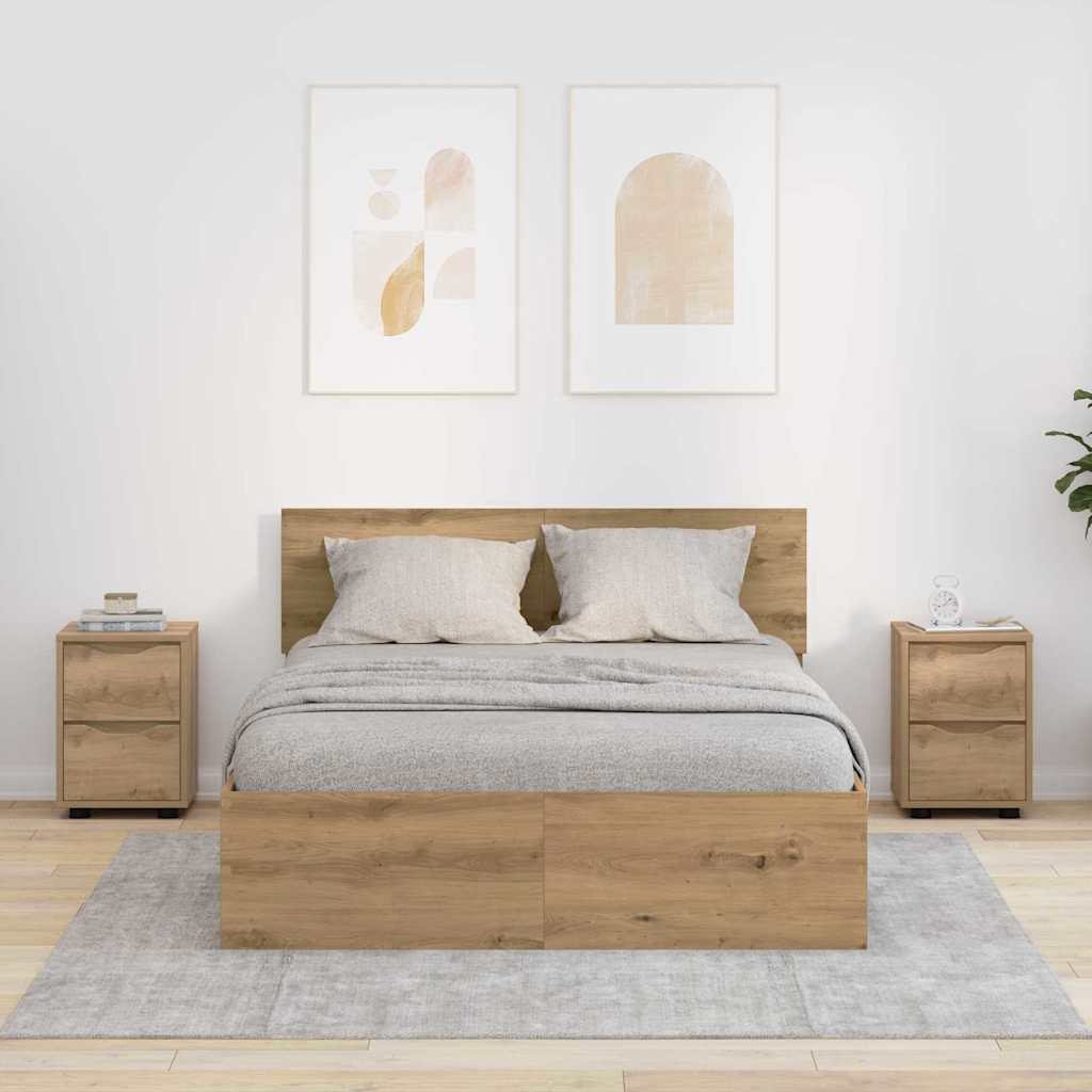Naktiniai staliukai 2 pcs Amatininkų ąžuolas 30,5 x 30 x 43 cm