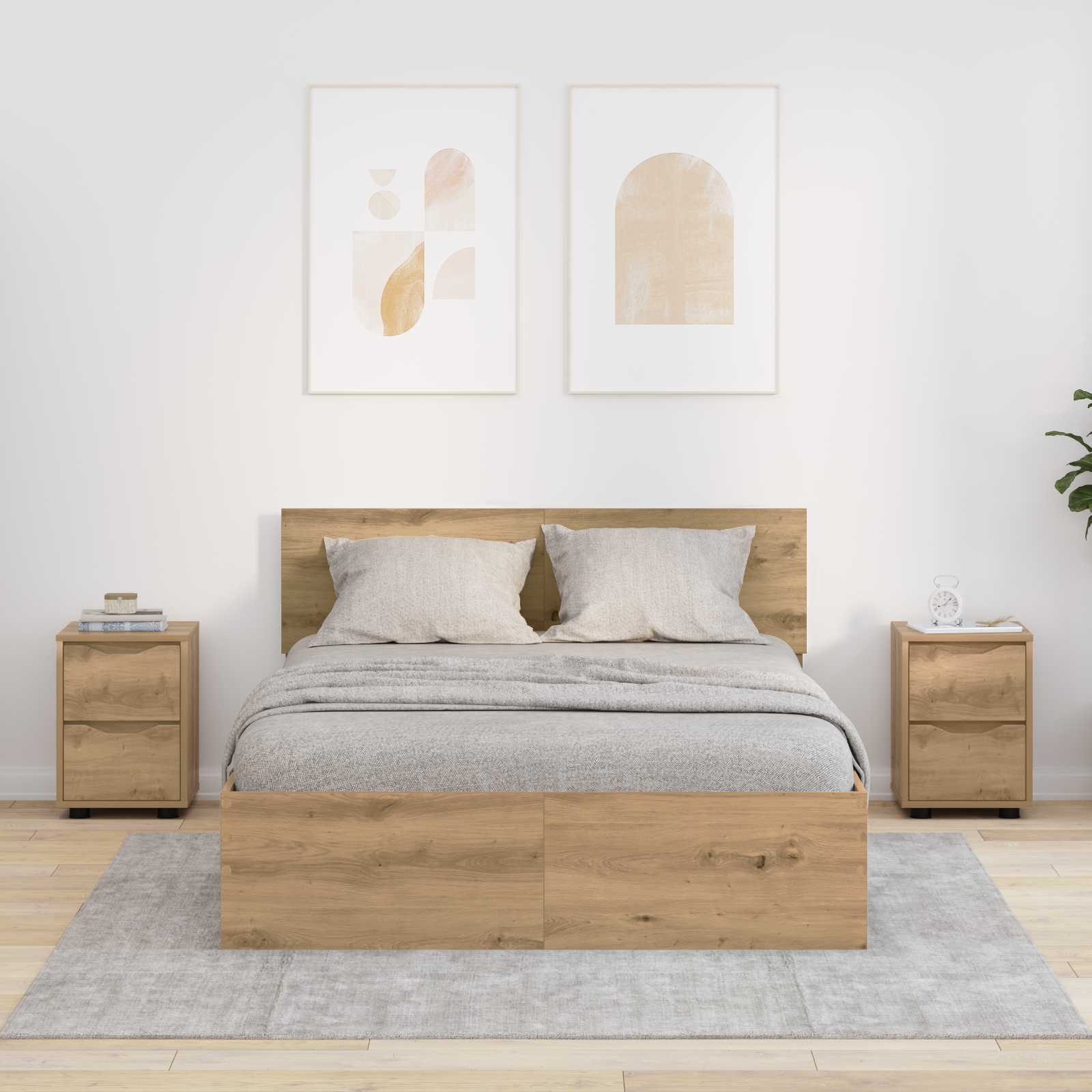 Naktiniai staliukai 2 pcs Amatininkų ąžuolas 30,5 x 30 x 43 cm