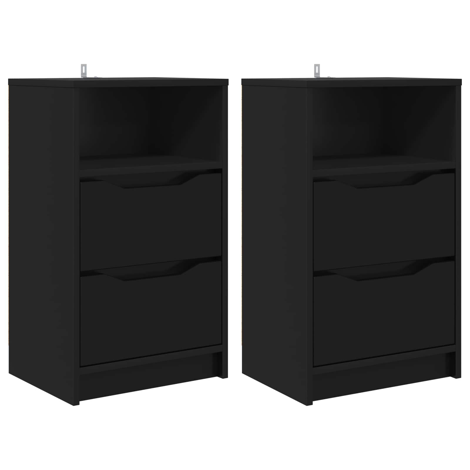 Naktiniai staliukai su stalčių 2 pcs Juoda 40 x 30 x 467 cm