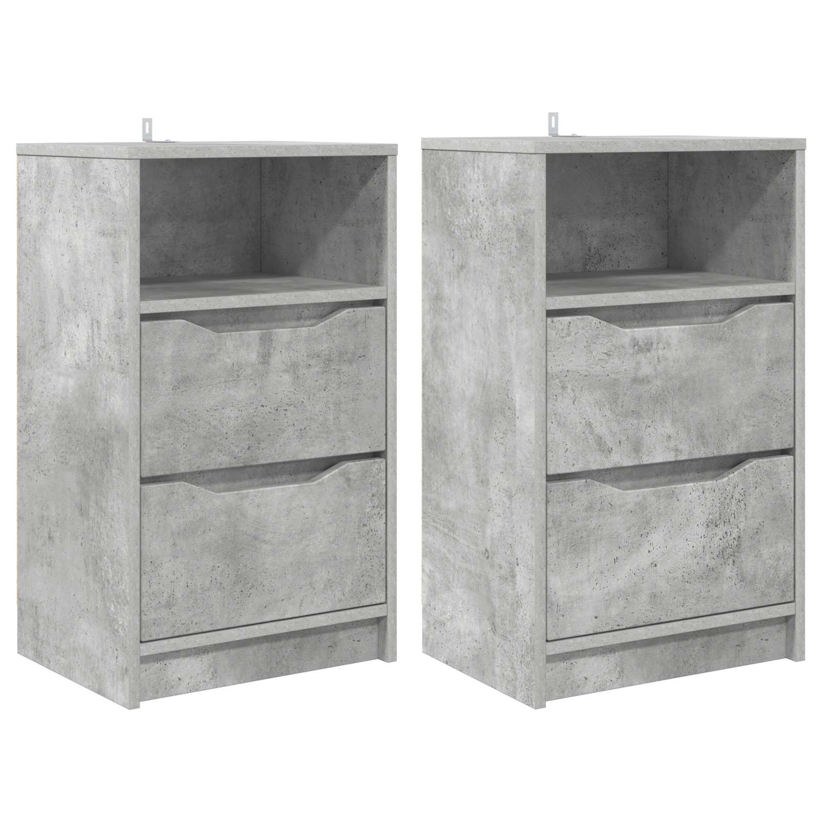 Naktiniai staliukai 2 pcs Betono pilka 40 x 30 x 467 cm