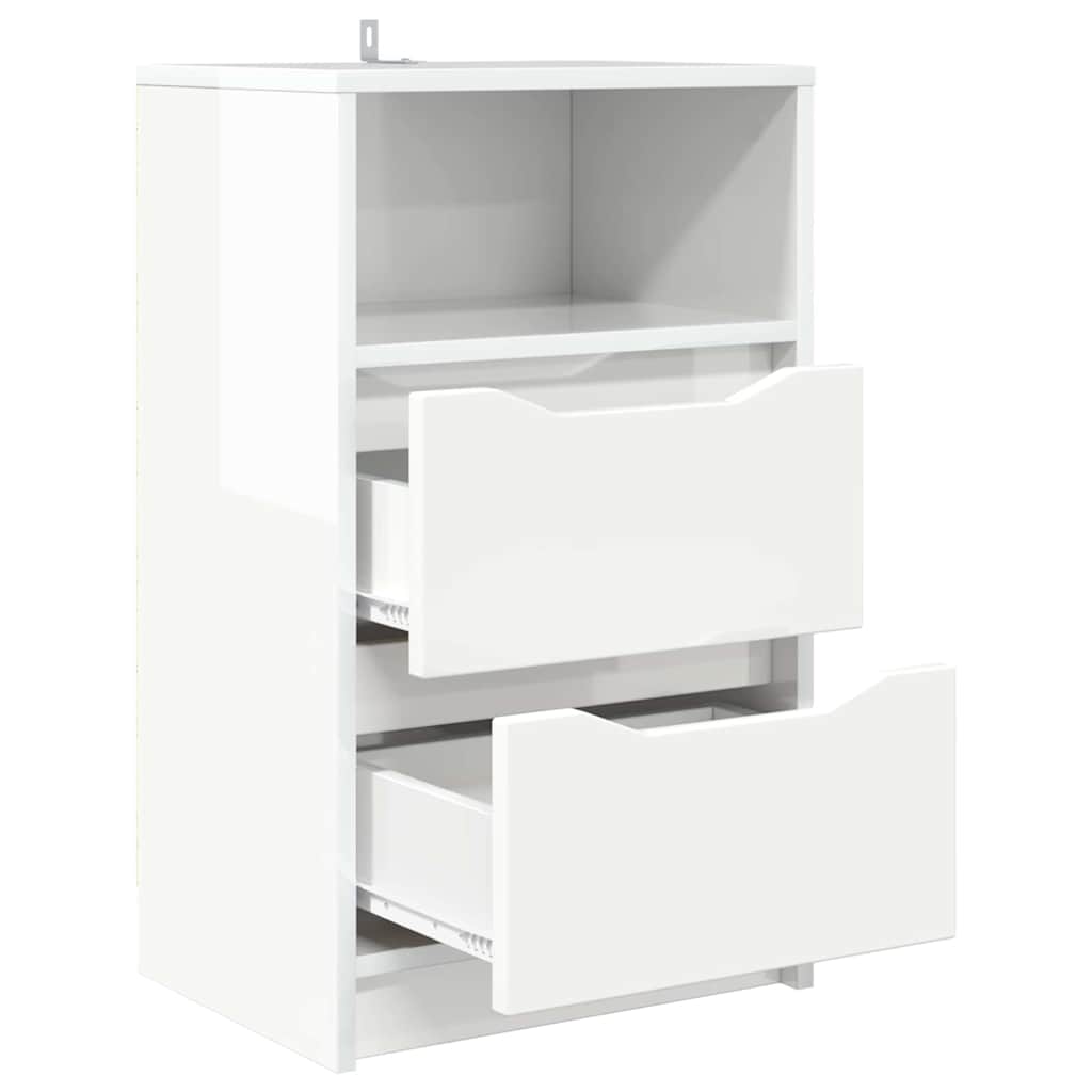 Nightstand High Gloss White 40 x 30 x 467 cm