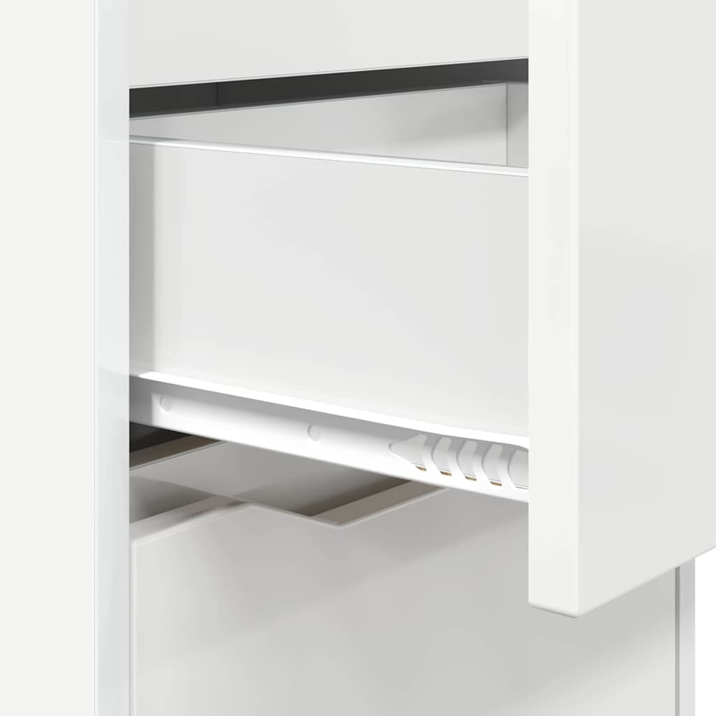 Nightstands with 2 Drawers High Gloss White