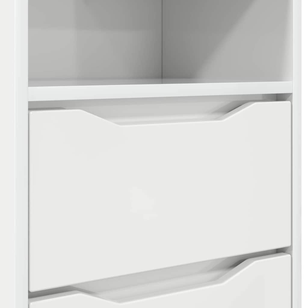 Nightstands with 2 Drawers High Gloss White