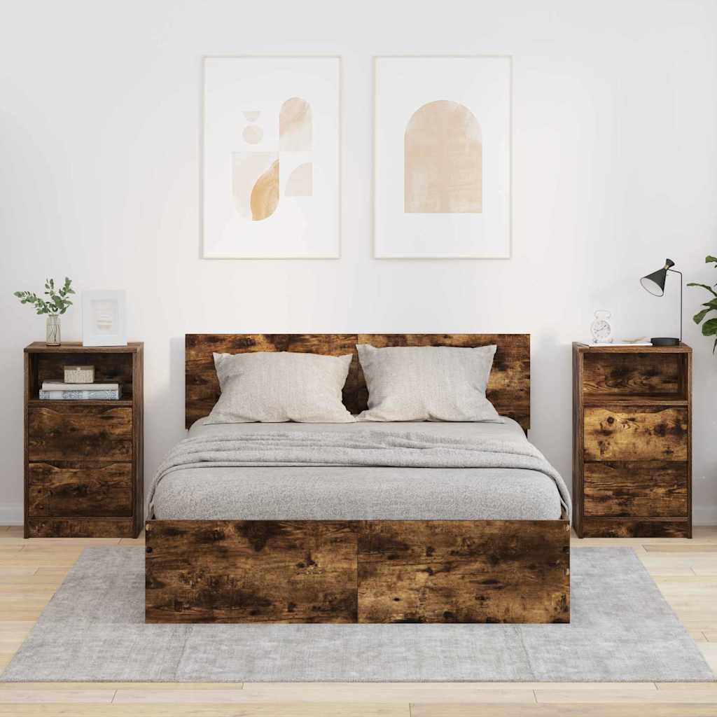 Bedside tables 2 pcs Smoked oak 40 x 30 x 467 cm